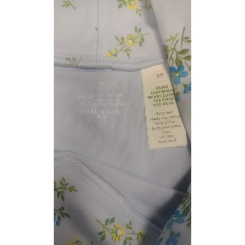 New Aerie High-Waisted Floral Print Swim Bottoms Women's Size S Bathing Suit